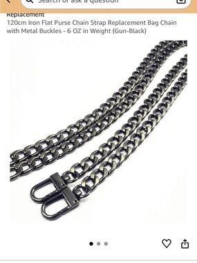 Gunmetal Chain Bag Strap Replacement - Men Bags